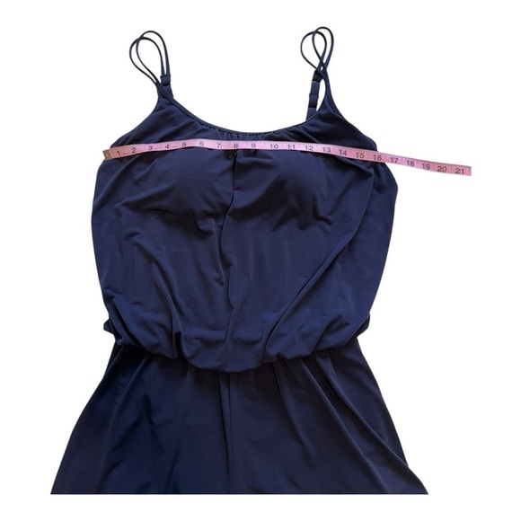 Maxine Of Hollywood Navy Blue Swimsuit Romper - Size 14 - Picture 8 of 14